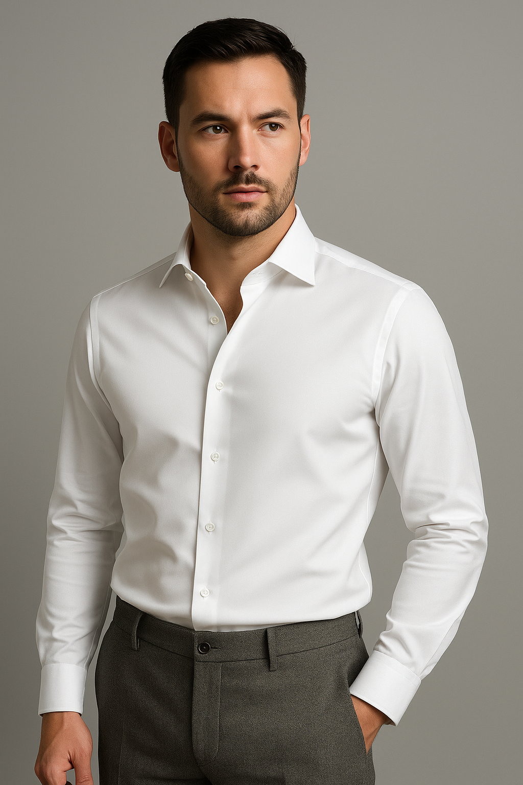 Double Layered  Sea Island Cotton Shirt